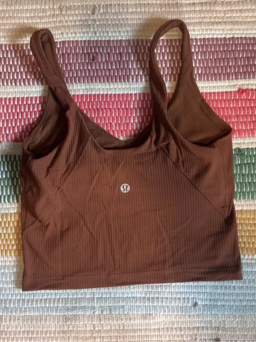 lululemon athletica Brown Ribbed Crop Tank